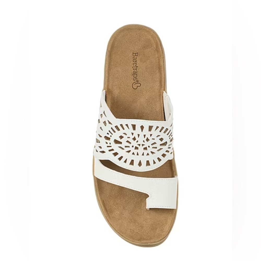 BareTraps Size 10 Flora Women’s White Cutout Sandals, New No Box - Picture 2 of 7